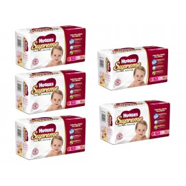 KC HUGGIES SUPREME ETAPA 3 NIÑA CON 5 PAQUETES - Envío Gratuito